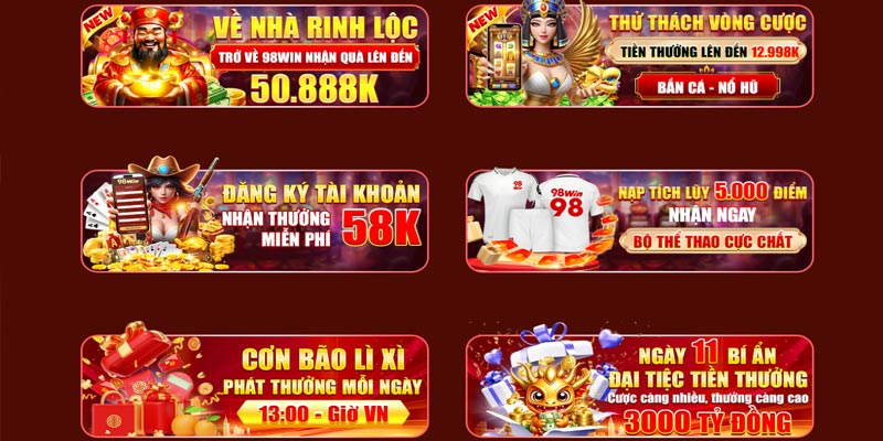 Đăng nhập 98Win để nhận ưu đãi hấp dẫn